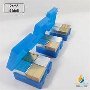 Bộ 4 khối hình lập phương, gồm sắt, nhôm, gỗ, đồng, thực nghiệm đo trọng lượng riêng của vật