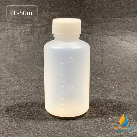 Chai nhựa PET dung tích 50ml, chai nhựa lưu mẫu chất, miệng rộng, vạch chia
