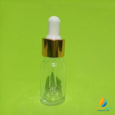 Chai thả công tơ hút, thủy tinh, trong suốt, nắp vàng, 10ml