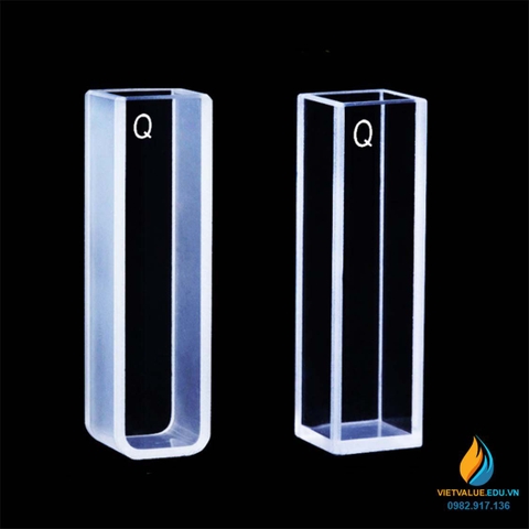 Cuvet thủy tinh thạch anh kích thước 45x12x12mm, thiêu kết chống kiềm và axit