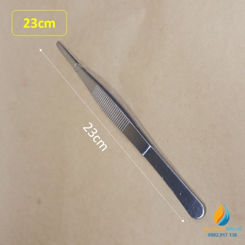 Nhíp gắp mẫu phòng thí nghiệm, dài 25cm thép không gỉ, đầu gắp thẳng có răng