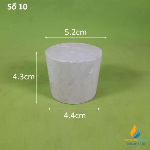 Nút cao su số 10 nắp bình,đáy lớn 52mm, đáy bé 44mm, cao 33mm