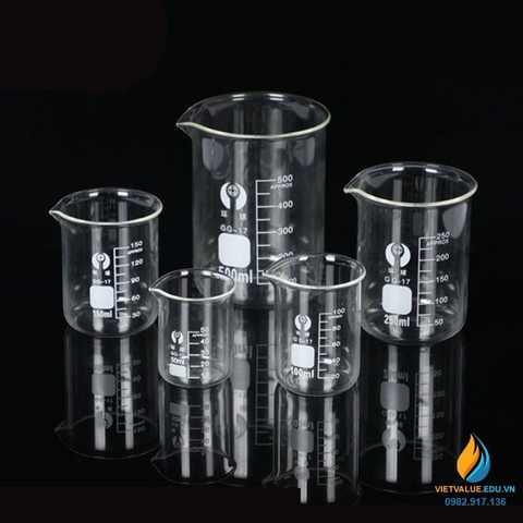 Cốc đong thủy tinh có vạch chia, dung tích 5ml, có mỏ, chịu nhiệt độ cao