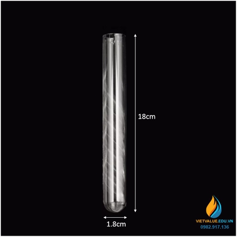 Ống nghiệm thủy tinh, không chia vạch, không nắp, 15x150mm