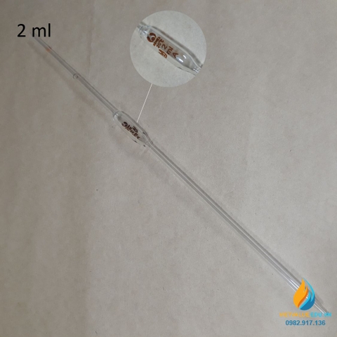 Pipet bầu thủy tinh 2ml, pipet bầu hút định lượng hút chính xác