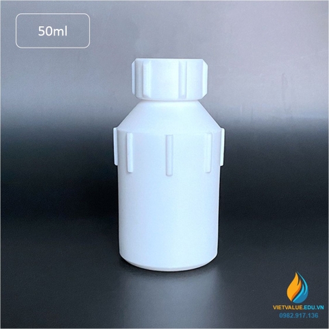 Chai nhựa Teflon, nhựa PTFE thử mẫu 250ml, miệng rộng, chịu nhiệt độ cao