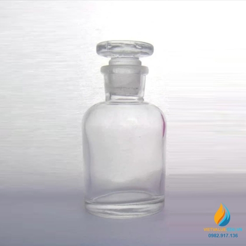 Chai đựng hóa chất, thủy tinh, có nắp, màu trong suốt, 250ml