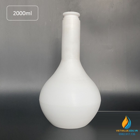 Bình định mức bằng nhựa PTFE 2000ml, chịu nhiệt độ cao, kháng hóa chất