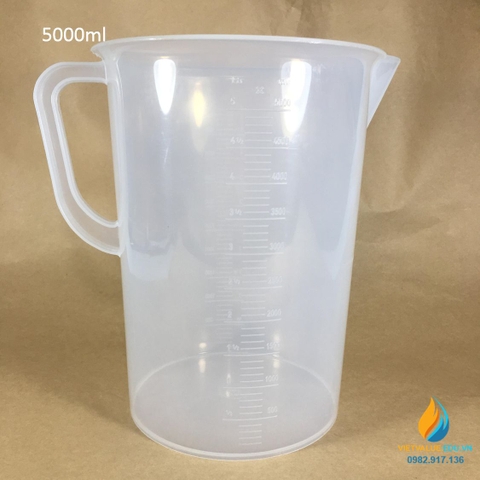 Ca đong nhựa 5000ml vạch chia nhựa PP có quai cầm