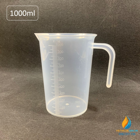 Ca nhựa quai hở 1000ml, nhựa PP, vạch chia, có tay cầm, ca nhựa 1000ml