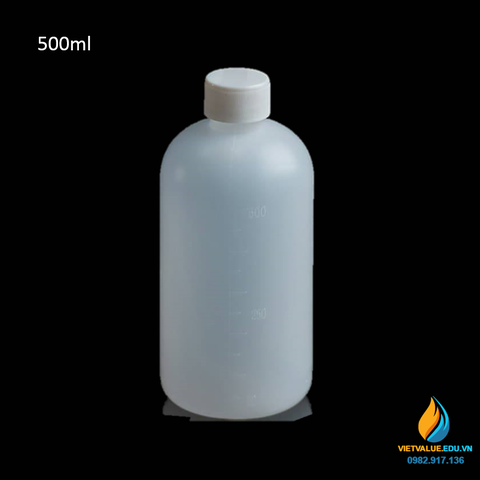 Chai nhựa PP đựng hóa chất hay dung dịch, miệng hẹp, dung tích 500ml