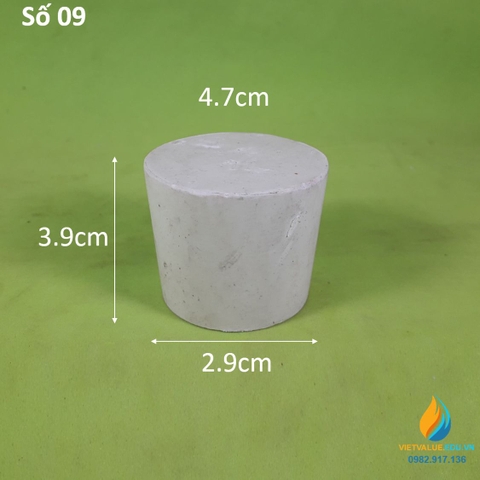 Nút cao su số 9 nắp bình,đáy lớn 47mm, đáy bé 39mm, cao 29mm