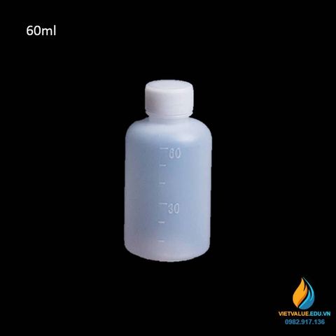 Chai nhựa PP đựng hóa chất hay dung dịch, miệng hẹp, dung tích 60ml