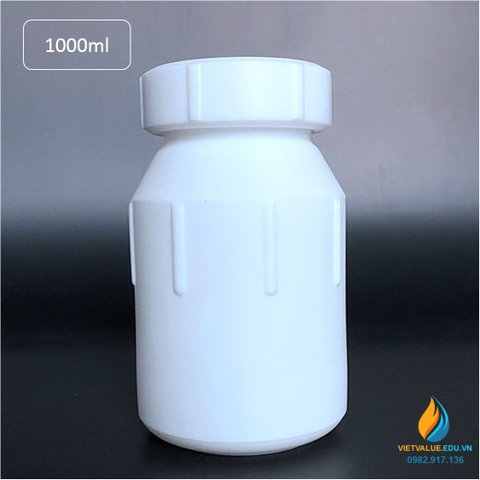 Chai nhựa Teflon, nhựa PTFE thử mẫu 1000ml, miệng rộng, chịu nhiệt độ cao