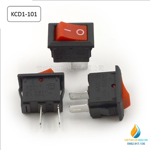 Công tắc bập bênh KCD1-101 ráp mạch điện 3A250V ACm kích thước 14x9mm