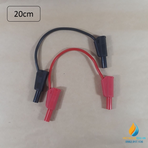 Dây nối 2 đầu chốt nhựa cắm chồng chiều dài dây 20cm, dây nối mạch điện, chịu tải 10A