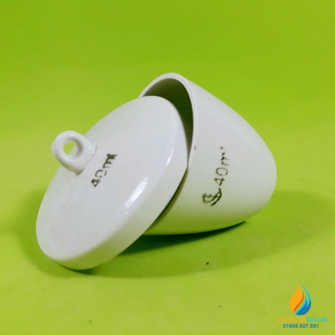 Chén sứ nung có nắp phòng thí nghiệm, dung tích 40ml