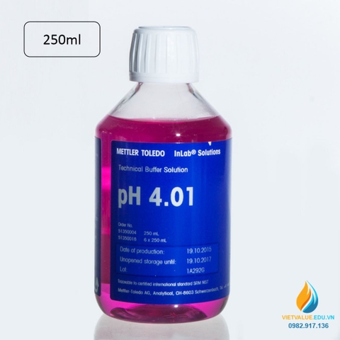 Dung dịch hiệu chuẩn cho máy PH 4.01 có dung tích 250ml, nhiệt độ 25 độ