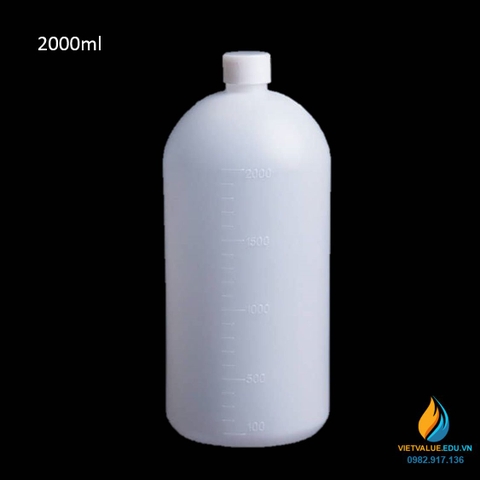 Chai nhựa PP đựng hóa chất hay dung dịch, miệng hẹp, dung tích 2000ml