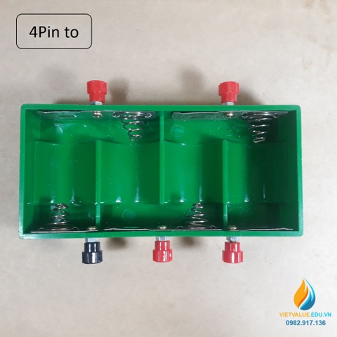 Gá lắp pin, loại 4 pin AA, nhựa ABS, nhiều điểm đấu điện áp đầu ra khác nhau, dây càng cua