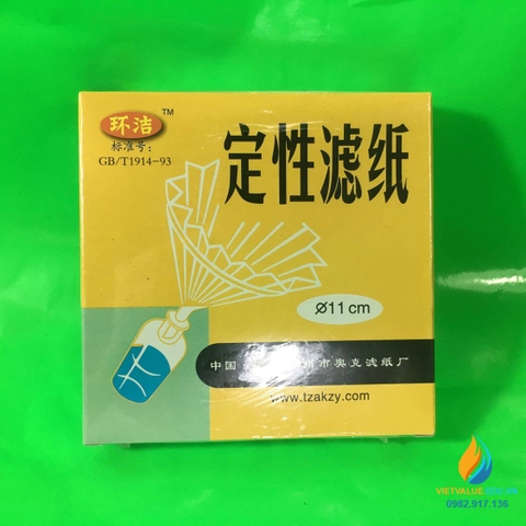 Giấy lọc định tính chất lượng cao, đường kính 11cm, hộp 100 tờ