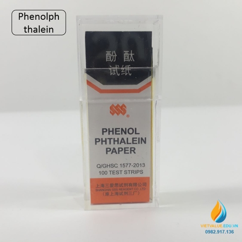 Giấy thử nghiệm Phenolphthalein đo độ axit và bazo của dung dịch, hộp 100 miếng