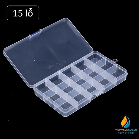 Hộp 15 lỗ đựng linh kiện điện tử, lỗ 30mmx 35mm, thiết bị phòng sạch
