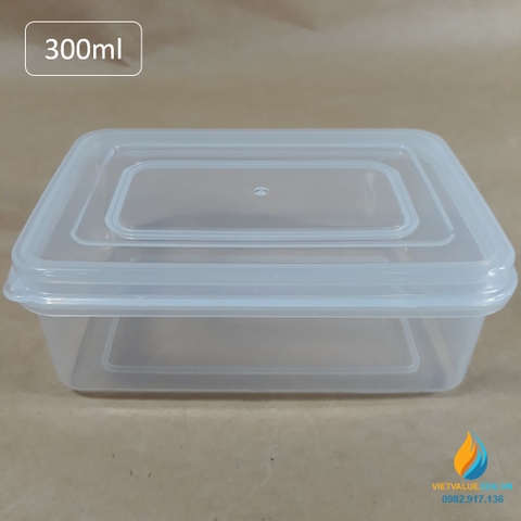 Hộp nhựa nhỏ dung tích 300ml, kích thước 11,6cmx8cmx4,2 cm, dành cho học sinh tiểu học