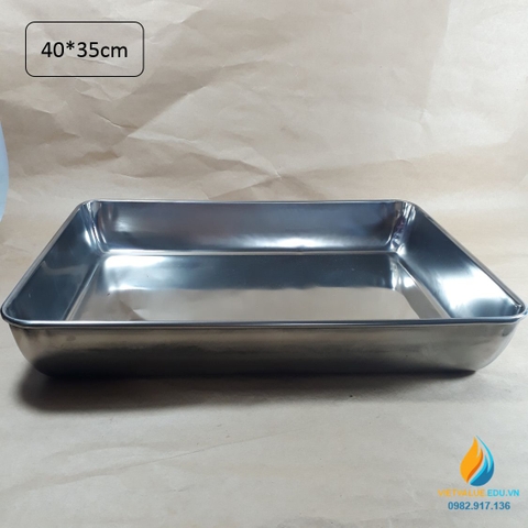 Khay Inox đựng dụng cụ thí nghiệm, kích thước 40*35cm, khay đựng Inox không gỉ