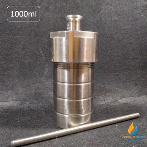 Lò phản ứng thủy nhiệt áp suất cao, dung tích 1000ml, thép không gỉ
