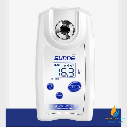 Khúc xạ kế đo nồng độ đường, model SY-DR-53B, phạm vi đo 0 ~ 53%, hiển thị LCD