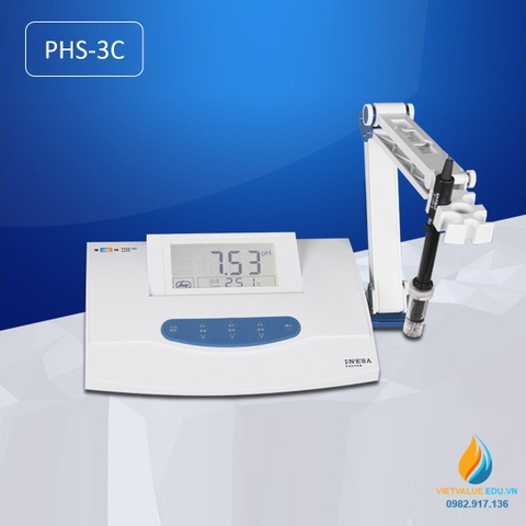 Máy đo PH để bàn PHS-3C, màn hình LCD, khoảng đo 0.00~14.00pH, sai số 0.01PH