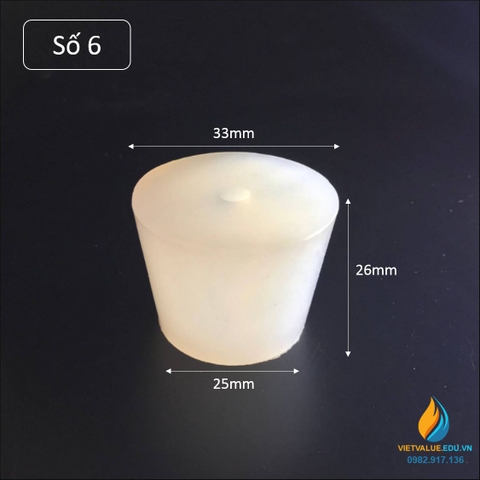 Nút cao su Silicon số 6, nút silicon nắp bình, kích thước 33mmx25mmx26mm, đàn hồi cao