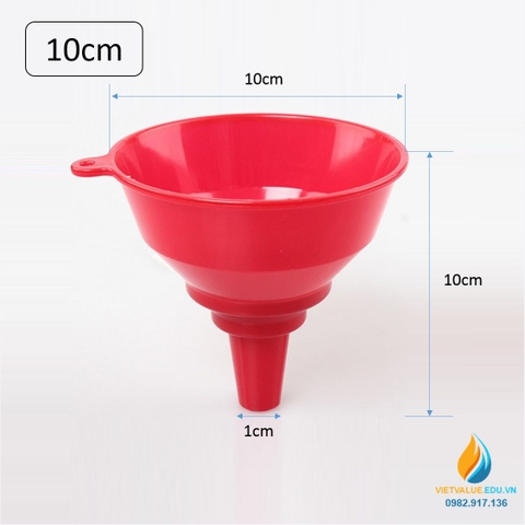 Phễu lọc nhựa có màng lọc cổ phễu, kích thước cao 10cm, miệng 10 cm, lỗ phễu 1cm