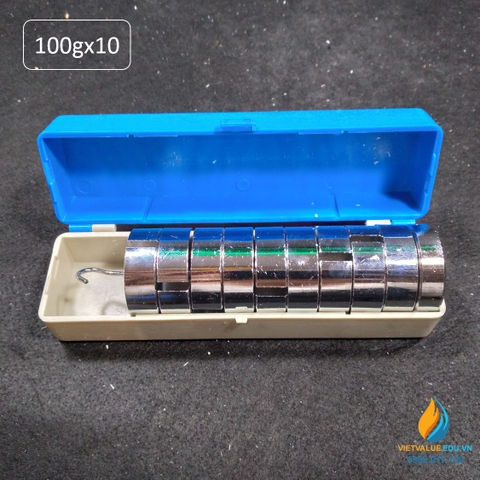 Bộ quả nặng có rãnh trọng lượng 100g, bộ 10 quả, bộ quả nặng gia trọng có rãnh