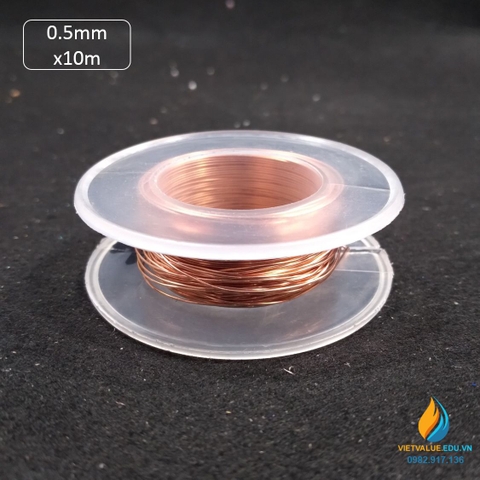 Cuộn dây đồng sợi đường kính 0.5mm cuộn dài 10m, cuộn dây động thí nghiệm điện
