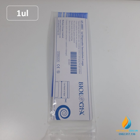 Que cấy vi sinh 1ul, que cấy tiệt trùng hoàn toàn, đóng gói túi 100 que, hãng Biologix Mỹ
