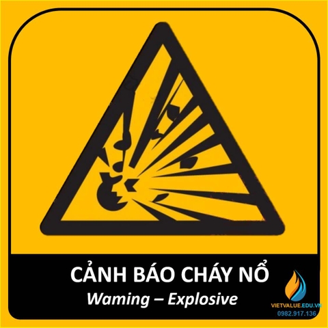 Tấm cảnh báo dễ cháy nổ, kích thước 30x30cm