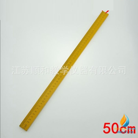 Thước gỗ học sinh kẻ bảng chia vạch, dài 50cm