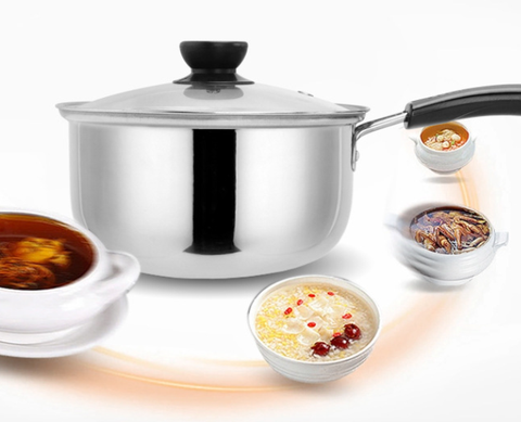 Bộ Nồi 3 Món inox Có Tay Cầm Mặt Kính