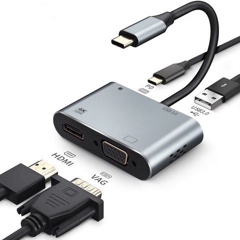 Cable chuyển Type-C 3.0 ( 4in1 ) type-c + usb + vga + hdmi