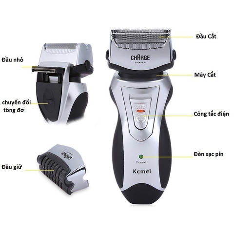 Máy cạo râu 2 lưỡi kemei KM-8007