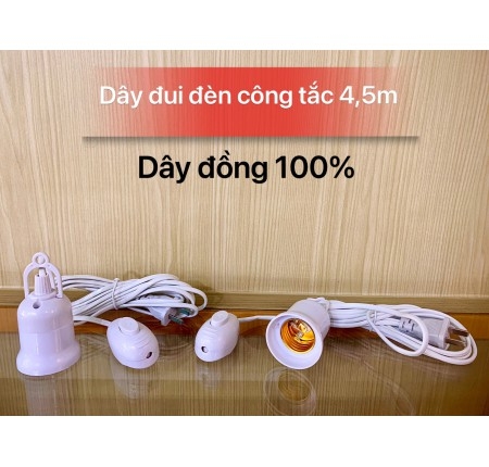 Đui đèn dài 4,5m có công tắc,phích cắm