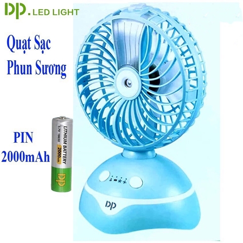 Quạt sạc DP-7623 phun sương