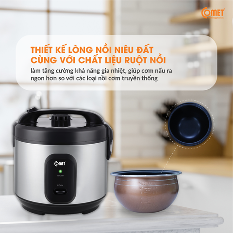 Nồi Cơm Điện Comet 1.8 lít CM-8068 Chính Hãng