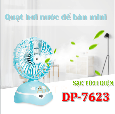 Quạt sạc DP-7623 phun sương