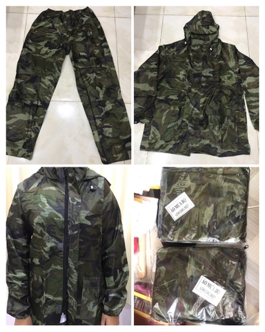 Áo mưa bộ lính rằn ri vải dù Siêu Bền