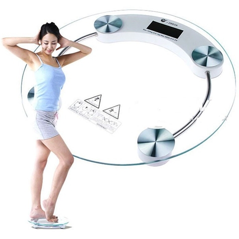 Cân Điện Tử Max 180kg Tròn Mặt Kính