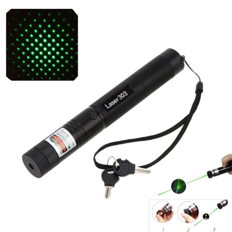 Đèn Pin Sạc Laser 303 Tia Xanh Full Box