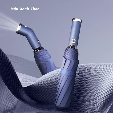 Dù Đi Mưa 2 Chiều Tự Động Xếp Gọn Có Đèn Pin